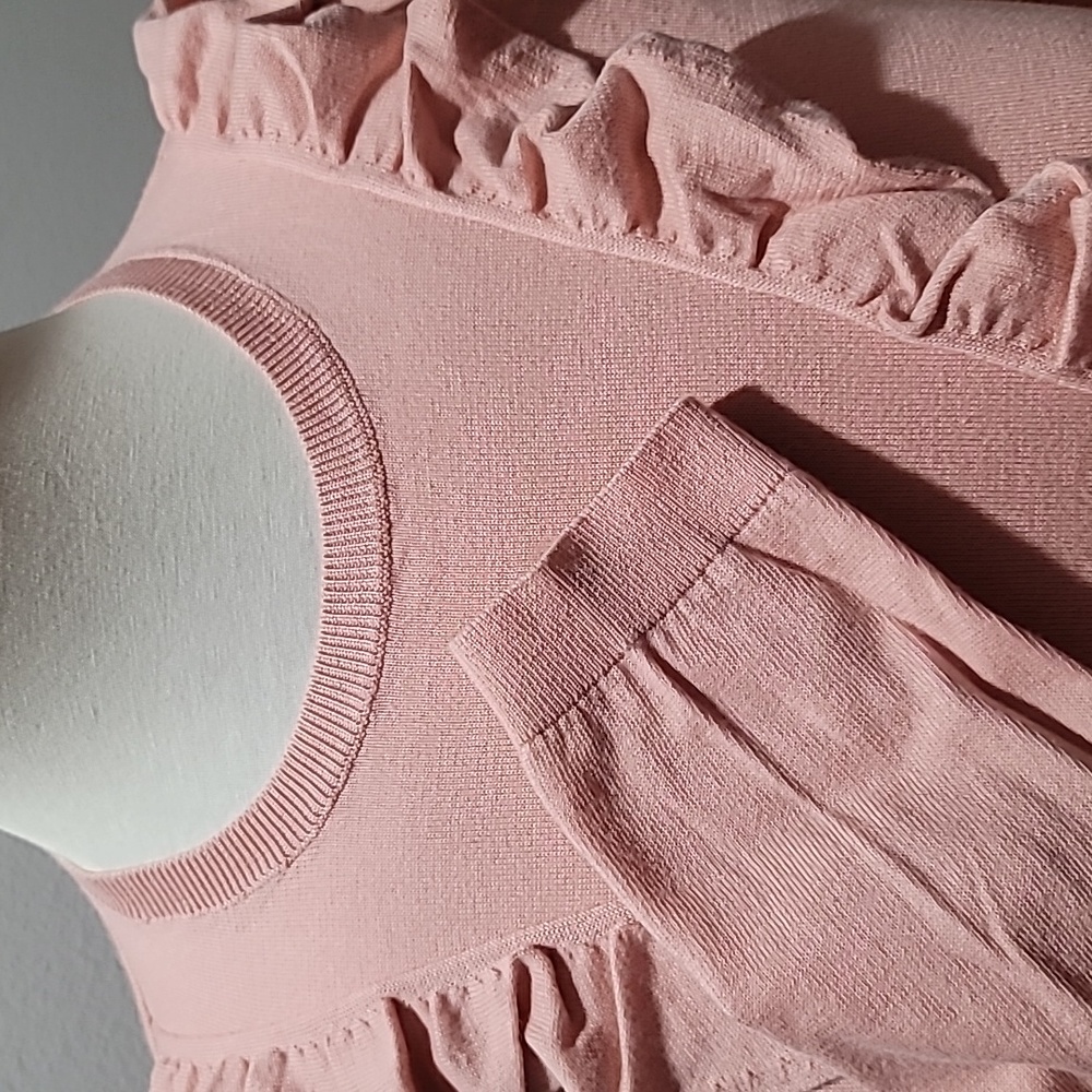 Ralph Lauren Small Pink Ruffle Sweater Top Casual Comfy Cozy Preppy Pullover - Picture 6 of 12